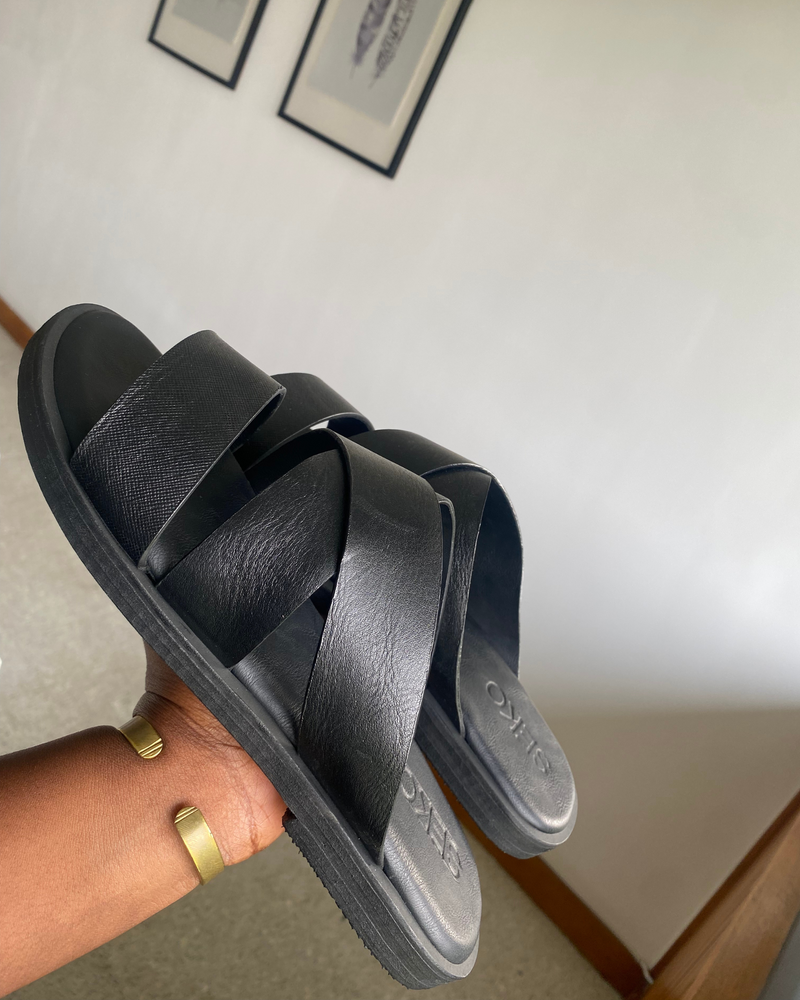 Sandales pour hommes - Alim Noir - Cuir véritable
